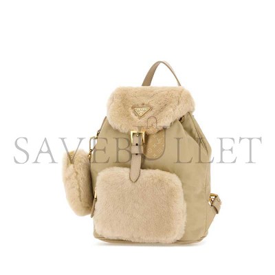 PRADA RE-NYLON SHEARLING BACKPACK 1BZ074 (25*20.5*11.5cm)